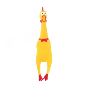 Squeaky Screaming Chicken Toy (Medium) – Funny Rubber Squeaker Dog Toy