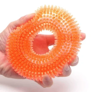 Light-Up Squeaky Donut Dog Toy – LED Bouncing Chew Toy for Dogs