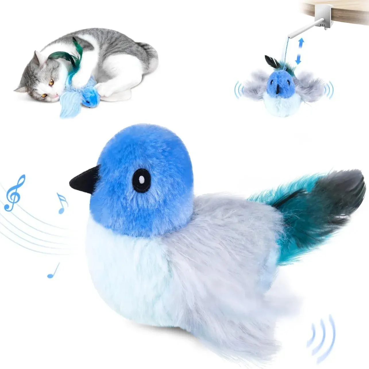 Shaking Electric Sparrow Interactive Cat Toy – Chirping Motion Flapping Bird - Image 2