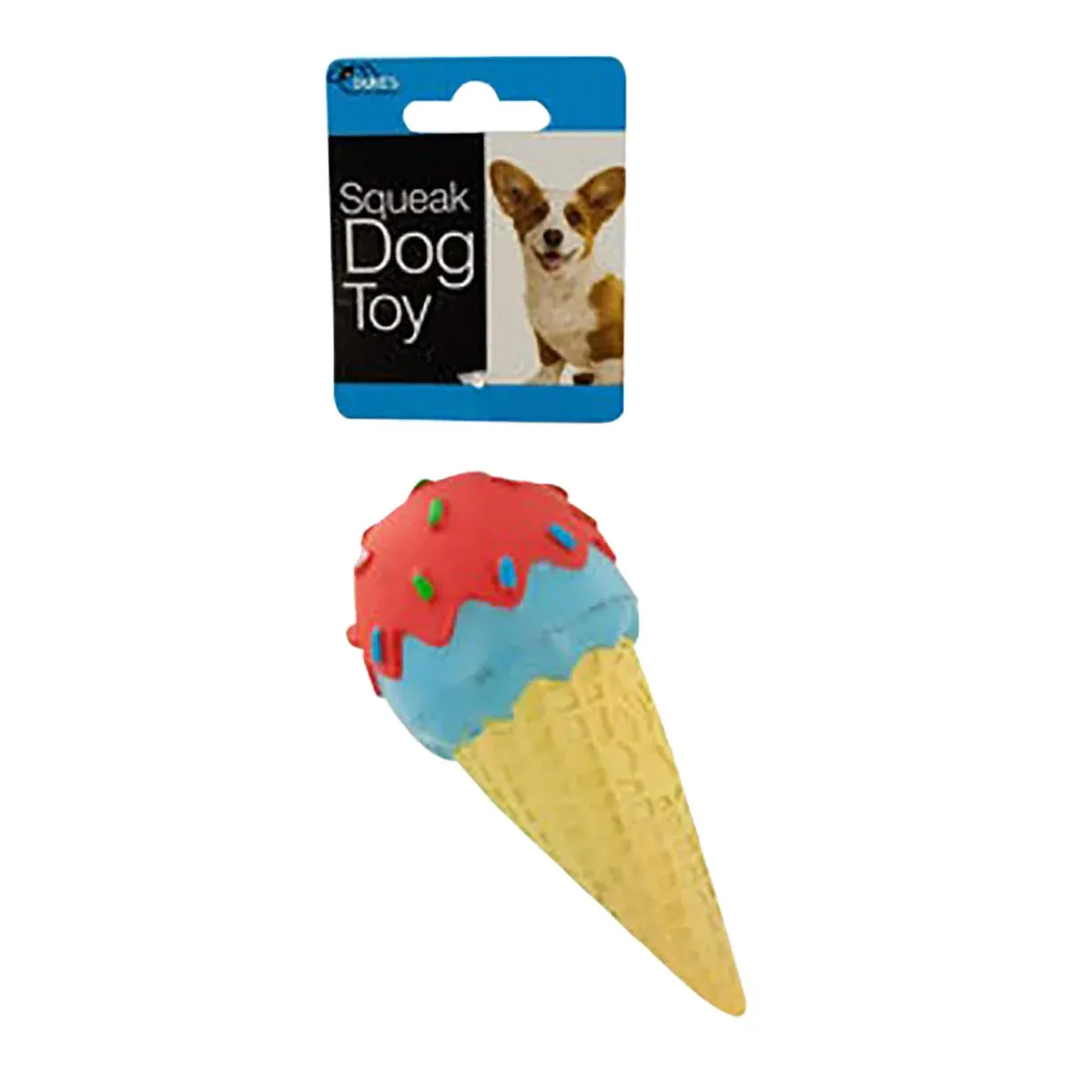 Squeaky Ice Cream Cone Dog Toy – Soft Plush Chewing & Squeaking Toy